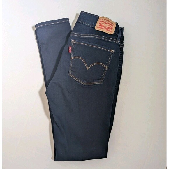 Levi's 710 Women’s Dark Wash Super Skinny Stretch Blue Jeans Sz 26 W26 L28 - Picture 1 of 12